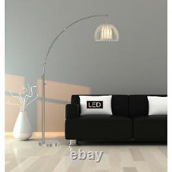 One-Arched Floor Lamp Modern Brushed Steel finished with LED Dimmer Light Switch