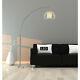 One-arched Floor Lamp Modern Brushed Steel Finished With Led Dimmer Light Switch
