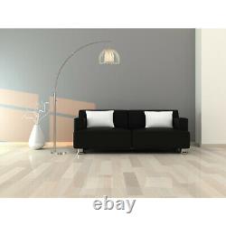 One-Arched Floor Lamp Modern Brushed Steel finished with LED Dimmer Light Switch