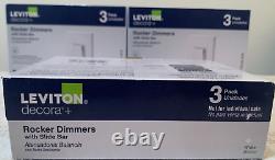 PACK of 5 (15 PCS) Leviton Rocker Dimmer with Slide Bar DSL06-3PW White