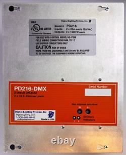 PD216-DMX-120 2 x 2000 W @ 120 VAC DMX512 dimmer pack, UL Listed, Made In U. S. A
