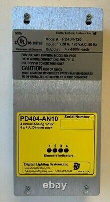 PD404-AN10, 0 -10V dimmer pack analog control 4 x 500 watts UL, made in USA