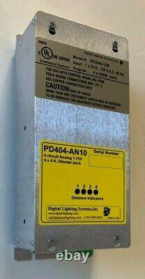 PD404-AN10, 0 -10V dimmer pack analog control 4 x 500 watts UL, made in USA