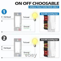 Pack Slide Dimmer Light Switch, Single Pole or 3-Way LED Dimmer Switch, for 10