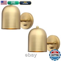 Pathson Set Of 2 Hardwired Wall Sconce Dimmer Switch Brass Finish Wall Light