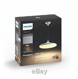 Philips 4076130P7 Hue LED Pendant Light With Dimmer Switch, All White Shades, 39