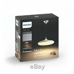 Philips 4076130P7 Hue LED Pendant Light with Dimmer Switch, All White Shades