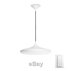 Philips 4076130P7 Hue LED Pendant Light with Dimmer Switch, All White Shades, via