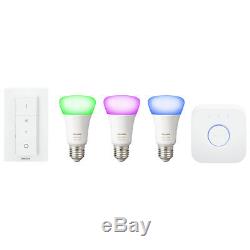 Philips Hue A19 Smart LED Light Bulb Kit with Dimmer Switch & 2 Google Home Mini