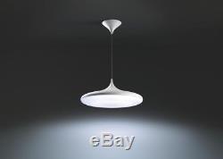 Philips Hue LED Pendant Light With Dimmer Switch, All White Shade, Controllable