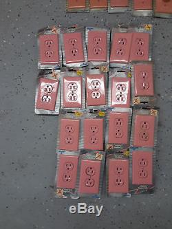 Pink Outlet Dimmer Light Switch Plate Outlet Cover Wall Bundle Set grounded