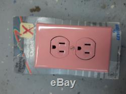 Pink Outlet Dimmer Light Switch Plate Outlet Cover Wall Bundle Set grounded