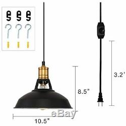 Plug-in Pendant Light With 16.4 Cord And On/Off Dimmer Switch, Upgraded