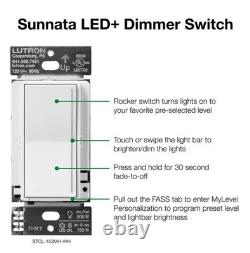 Qty 10. Lutron STCL-153PH-WH LED Dimmer Wall Switch White New & Sealed
