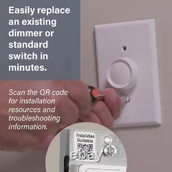 Radiant 150W Rocker Dimmer for Led/Cfl/Halogen/Incandescent Bulbs, 3-Way/1-Pole
