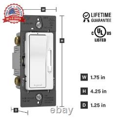 Radiant 450W LED Dimmer Light Switch 3-Way Rocker White 3-Pack Pass & Seymour