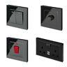 Retrotouch Black Glass Pg Light Switches, Plug Sockets, Dimmers, Cooker, Fused