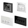 Retrotouch Crystal Glass Black White Led & Halogen Rotary Dimmer Light Switches