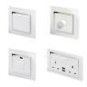 Retrotouch White Glass Ct Light Switches, Plug Sockets, Dimmers, Cooker, Fused