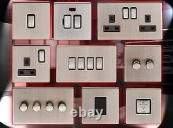 Screwless Satin Nickel Standard Or Led Dimmer Light Cooker Fan Switch Sockets