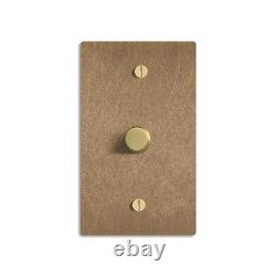 Select 1-Gang Solid Brass Rotary Dimmer Switch, Vintage Brass Finis. Fas