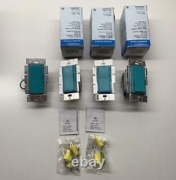 Set Of 4 Lutron Diva DVSC-600P-TQ 600W Incandescent / Halogen Dimmer Turquoise