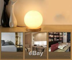 Simple Table Glass Lamp Round Square Ball Warm Dimming Night LED Light Bedroom