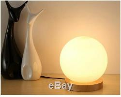 Simple Table Glass Lamp Round Square Ball Warm Dimming Night LED Light Bedroom