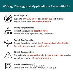 Smart Ceiling Fan Control and Dimmer Light Switch 2PACK, Neutral Wire Needed Smart Ceiling Fan Control and Dimmer Light Switch 2PACK, Neutral Wire Needed