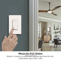 Smart Ceiling Fan Control and Dimmer Light Switch 2PACK, Neutral Wire Needed Smart Ceiling Fan Control and Dimmer Light Switch 2PACK, Neutral Wire Needed