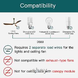 Smart Ceiling Fan Control and Dimmer Light Switch 2PACK, Neutral Wire Needed, Tr