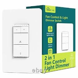 Smart Ceiling Fan Control and Dimmer Light Switch, Remote Control (1PACK)