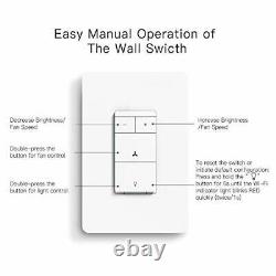 Smart Ceiling Fan Control and Dimmer Light Switch, Remote Control (1PACK)