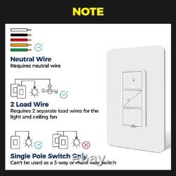 Smart Ceiling Fan Control and Light Dimmer Switch, Compatible with Alexa/Goog