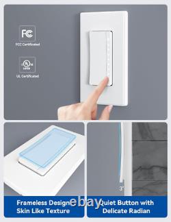 Smart Dimmer Light Switch 10 Pack, Wi-Fi, Alexa/Google Compatible, White