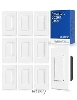 Smart Dimmer Light Switch DTR30, Single Pole or 2.4GHz Wi-Fi 3 Way 10 White