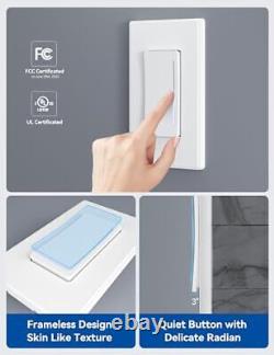 Smart Dimmer Light Switch DTR30, Single Pole or 2.4GHz Wi-Fi 3 Way 10 White