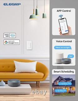 Smart Dimmer Light Switch DTR30, Single Pole or 3 Way, 2.4GHz Wi-Fi Touch Dim