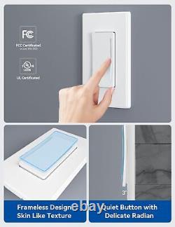 Smart Dimmer Light Switch DTR30, Single Pole or 3 Way, 2.4GHz Wi-Fi Touch Dim