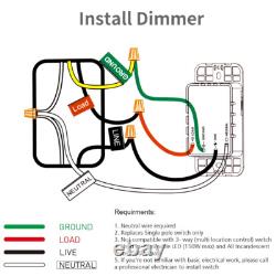 Smart Dimmer Light Switch works with alexa google home Neutral Wire Needs 4pack