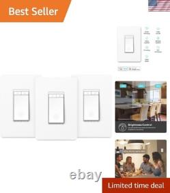 Smart Dimmer Switch 3-Pack Alexa & Google Home Compatible, Voice Control