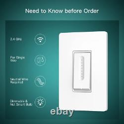 Smart Dimmer Switch 4 Pack, Smart Light Switch Works with Alexa and Google Home