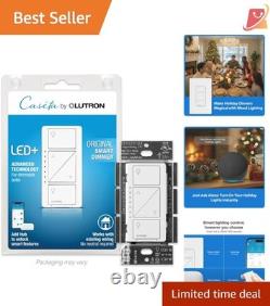 Smart Dimmer Switch LED 150W Single-Pole 3-Way No Neutral Required White