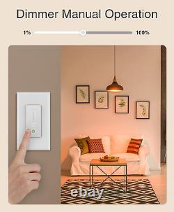 Smart Dimmer Switch, Needs Neutral Wire, 2.4Ghz Smart Light Switch for Dimmable