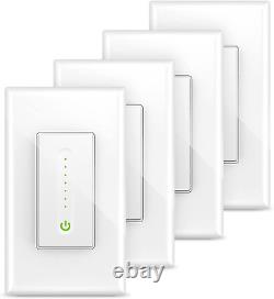 Smart Dimmer Switch, Needs Neutral Wire, 2.4Ghz Smart Light Switch for Dimmable