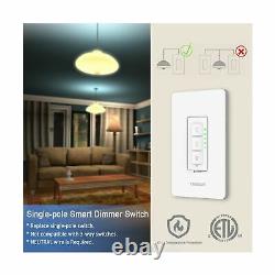 Smart Dimmer Switch, TESSAN Dimmable WiFi LED Light Dimmer Switch, Compatible