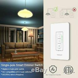Smart Dimmer Switch, TESSAN Dimmable WiFi LED Light Dimmer Switch, Compatible wi