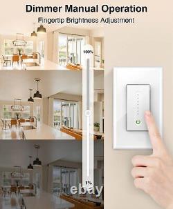 Smart Dimmer Switch Work, Neutral Wire Required 2.4GHz Wi-Fi Switch, Single P