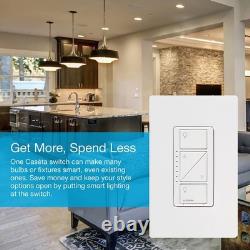 Smart Dimmer Switch for Home Automation, Wallplate Included, Hub Required