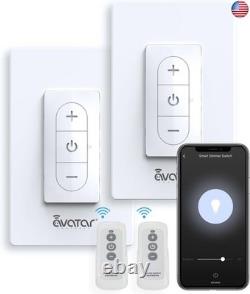 Smart Dimmer Switch with Remote Control 2 Pack Wi-Fi Light Switches